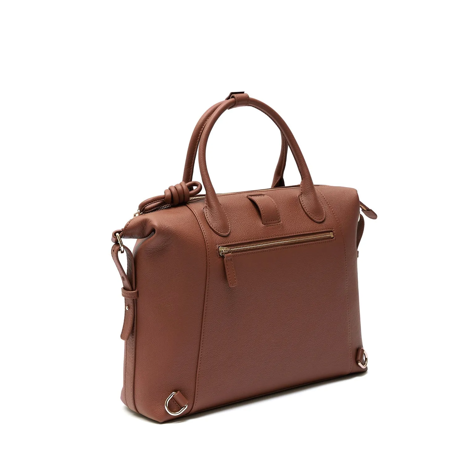 6-in-1 Wimbledon Leather Backpack Tote, Nutshell