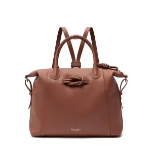 6-in-1 Wimbledon Leather Backpack Tote, Nutshell