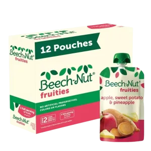 Apple, Sweet Potato,Pineapple Fruities Pouches (12 Pack)