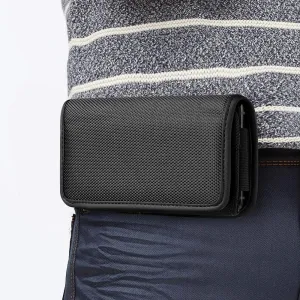 Belt Clip Holster for Crosscall Core-X3 / Trekker-M1 Universal Canvas Phone Holder Pouch Case with Belt Clip Loops