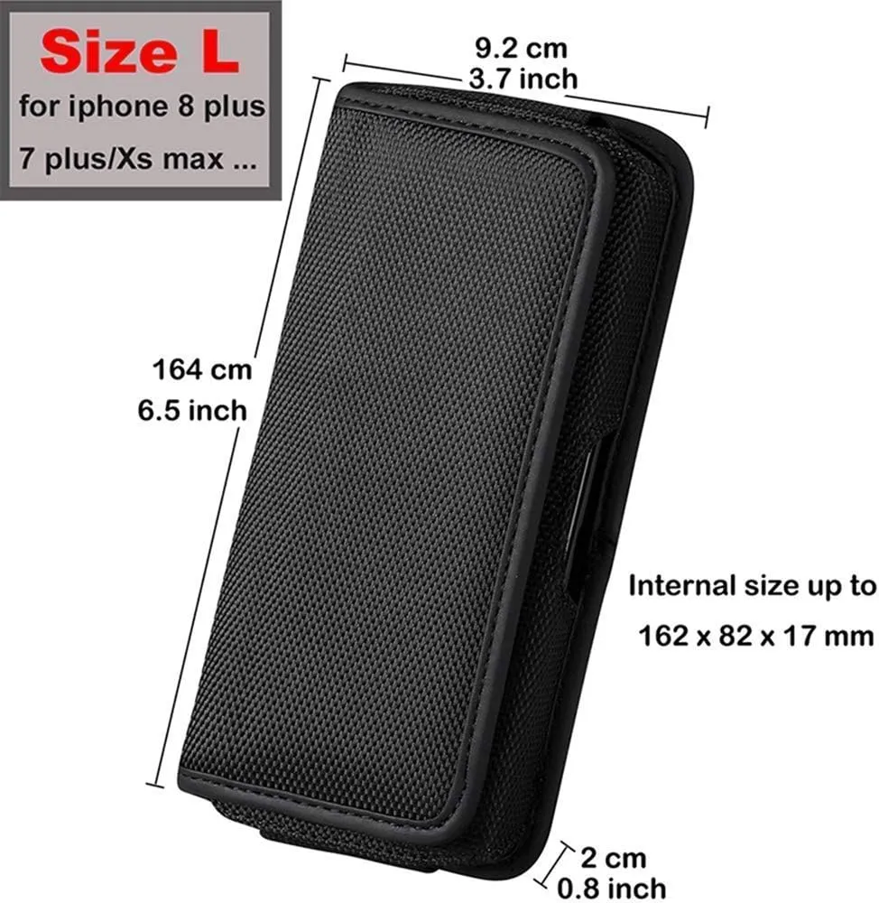 Belt Clip Holster for Crosscall Core-X3 / Trekker-M1 Universal Canvas Phone Holder Pouch Case with Belt Clip Loops