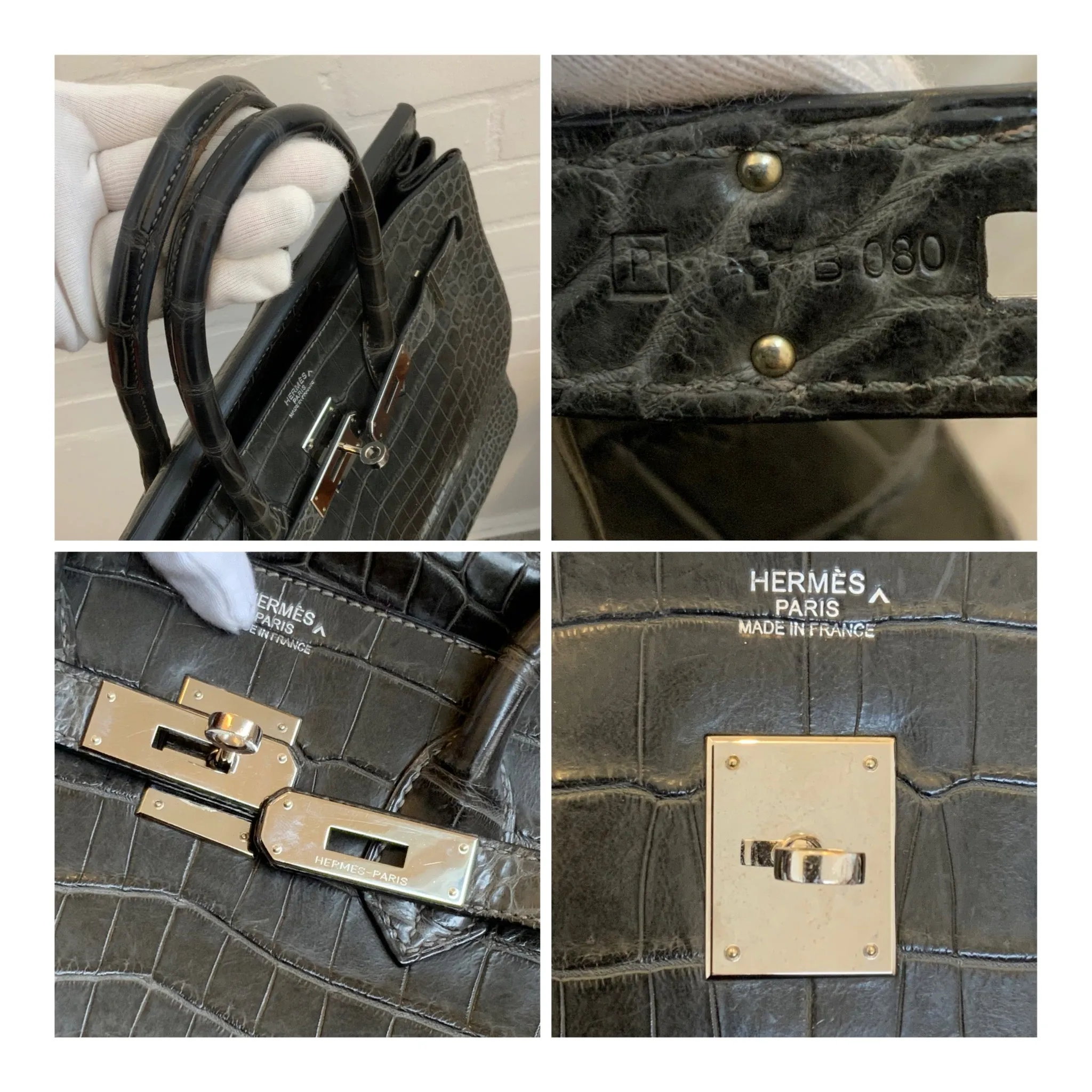 Birkin 35 Grey PHW