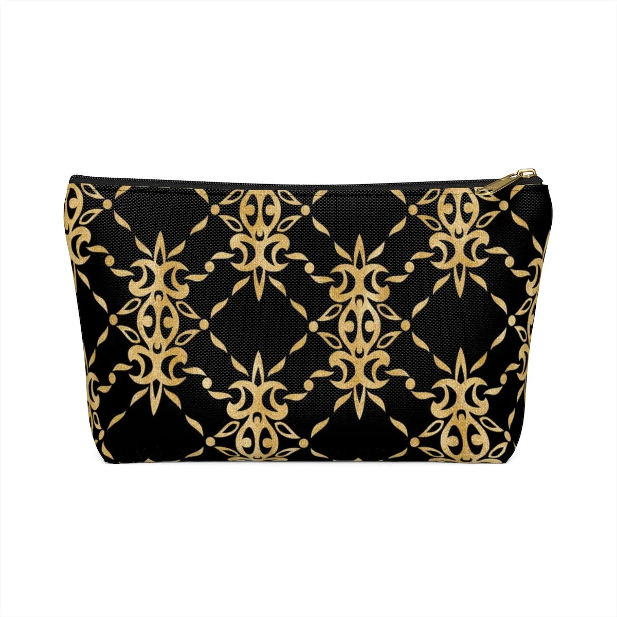 Black and Gold Accessory Pouch w T-bottom
