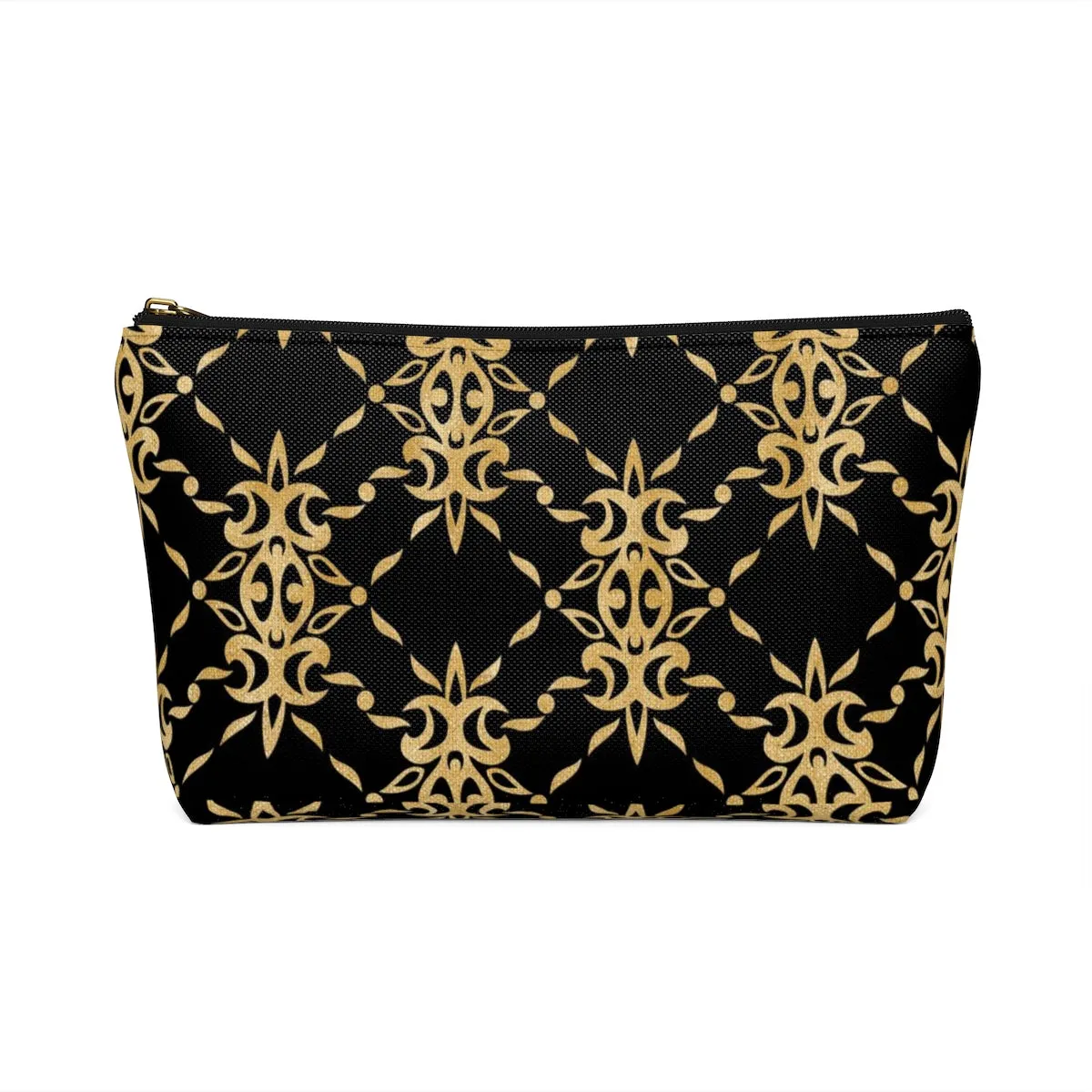 Black and Gold Accessory Pouch w T-bottom