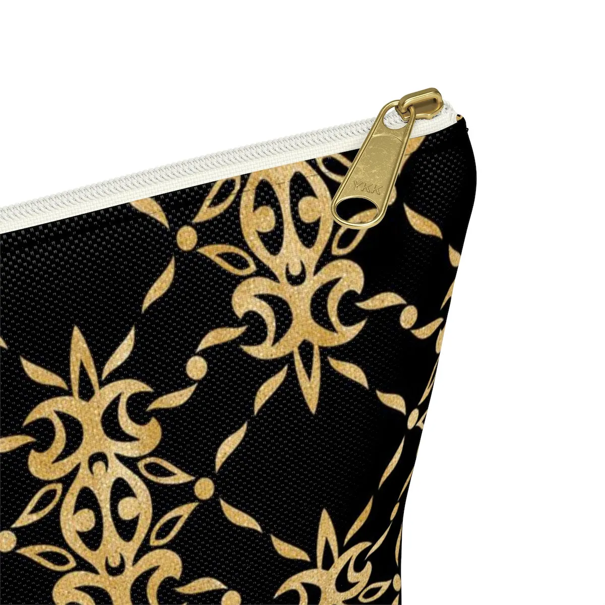 Black and Gold Accessory Pouch w T-bottom