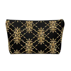 Black and Gold Accessory Pouch w T-bottom