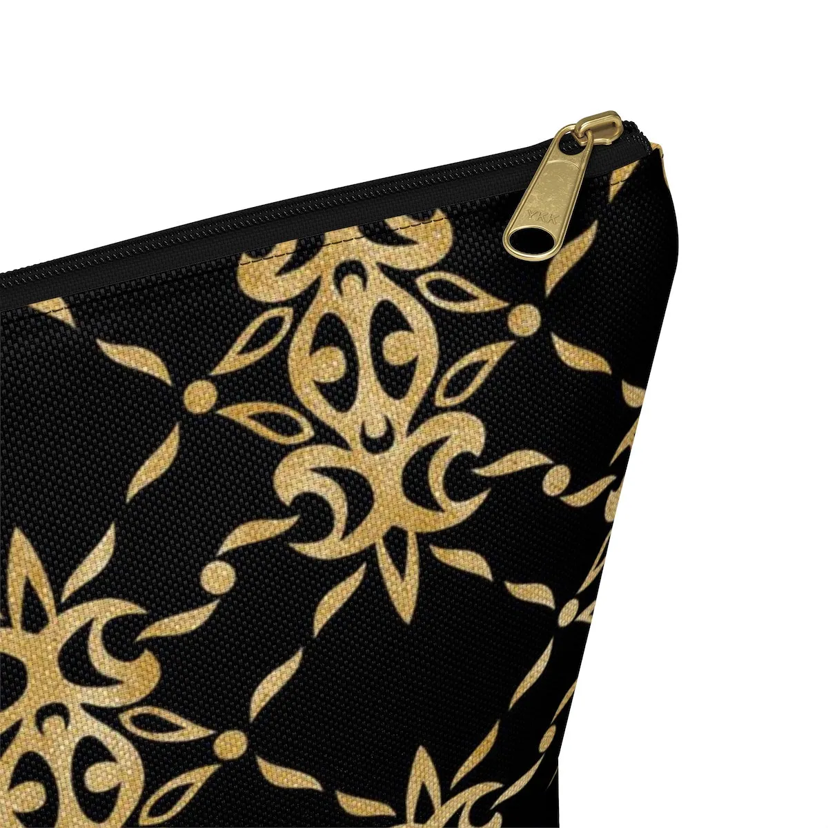 Black and Gold Accessory Pouch w T-bottom