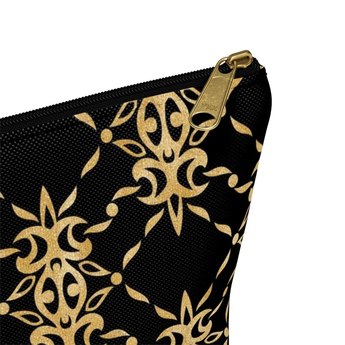 Black and Gold Accessory Pouch w T-bottom