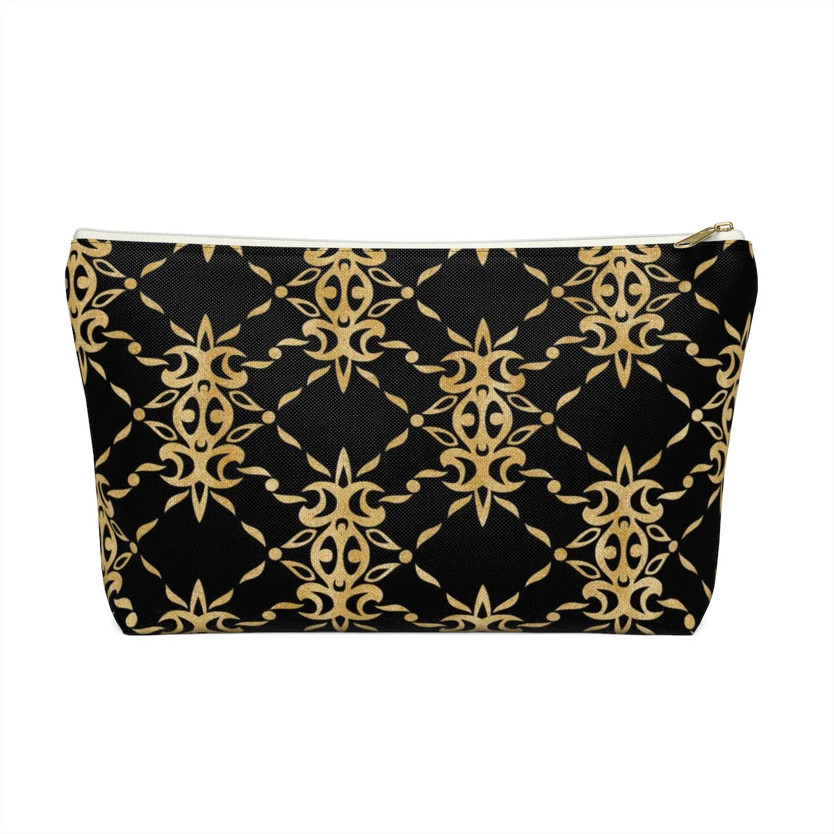 Black and Gold Accessory Pouch w T-bottom