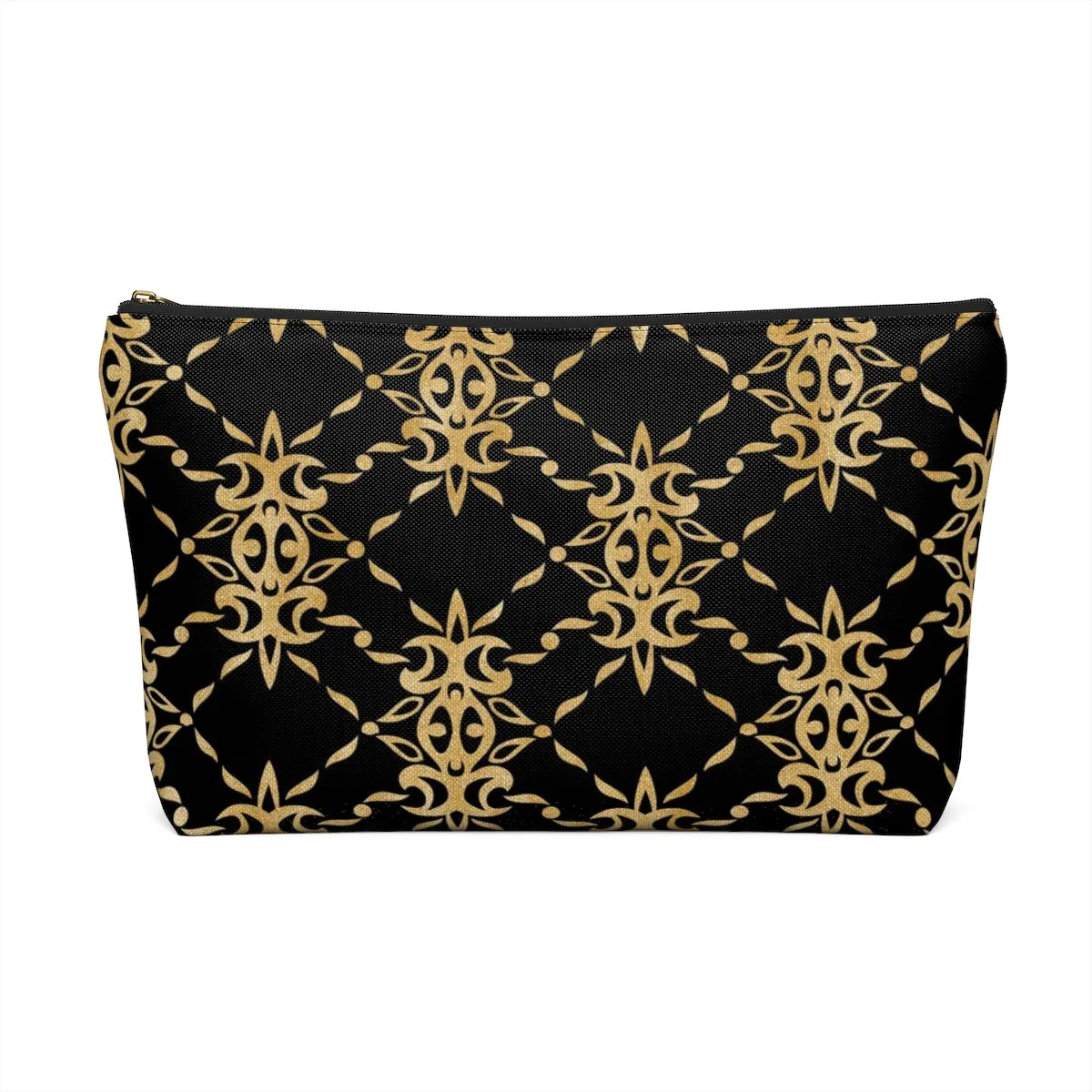 Black and Gold Accessory Pouch w T-bottom