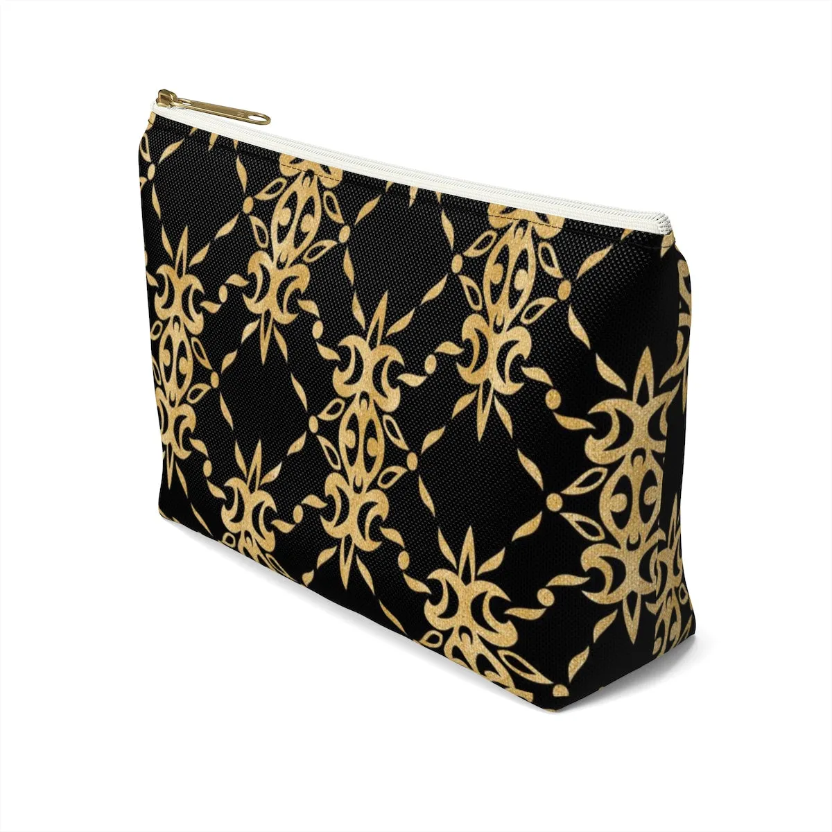 Black and Gold Accessory Pouch w T-bottom