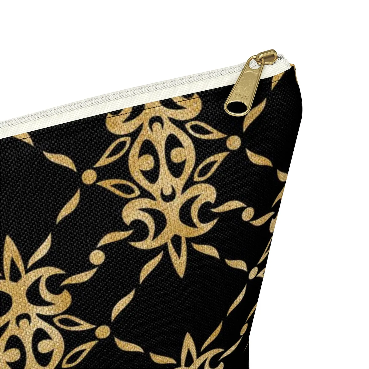 Black and Gold Accessory Pouch w T-bottom