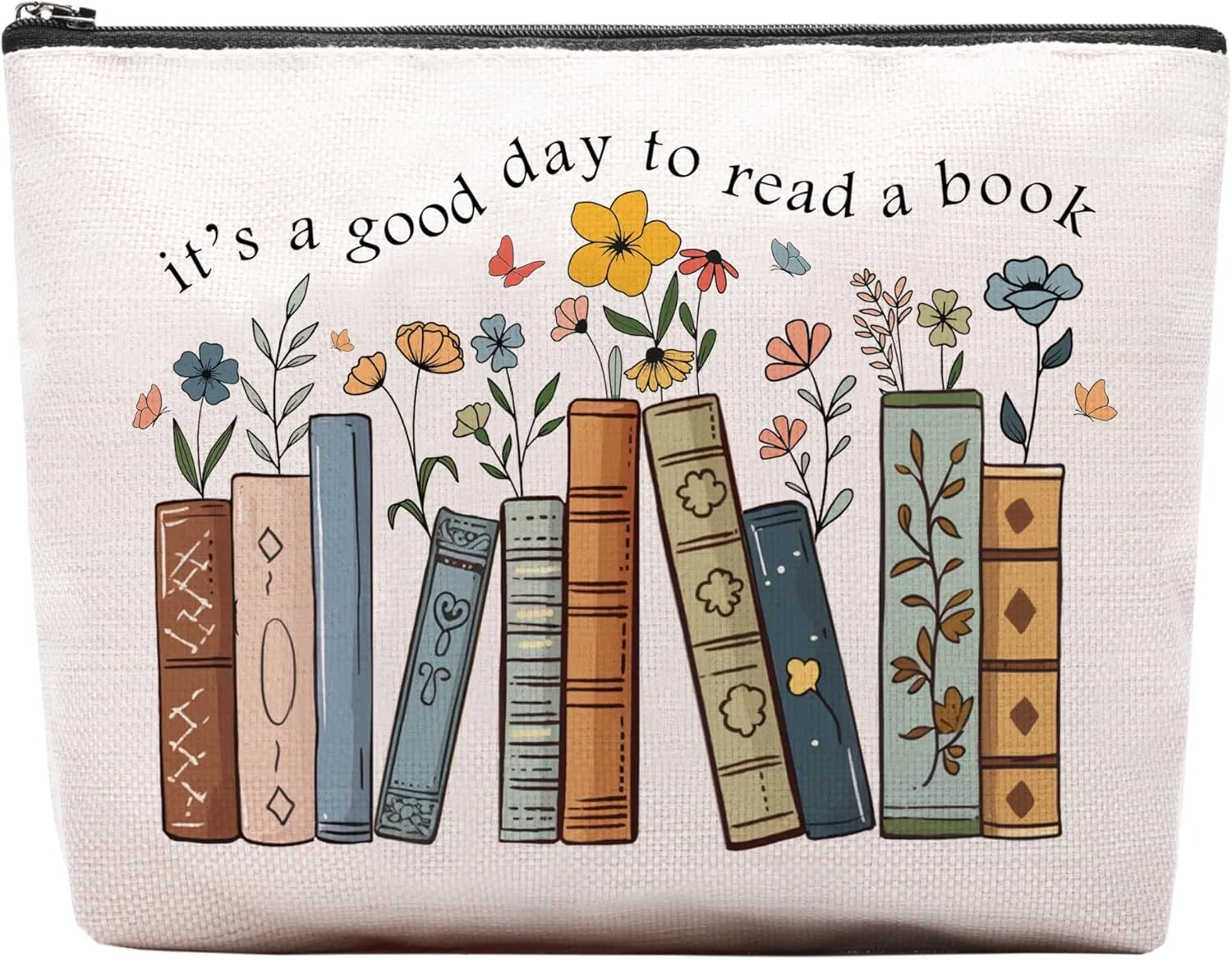 Book Lovers Gifts Makeup Bag, Bookish Gifts for Book Lovers, Bookworm Women Toiletry Pouch, Birthday Christmas Gift Ideas for Reader Literary Librarians Teacher