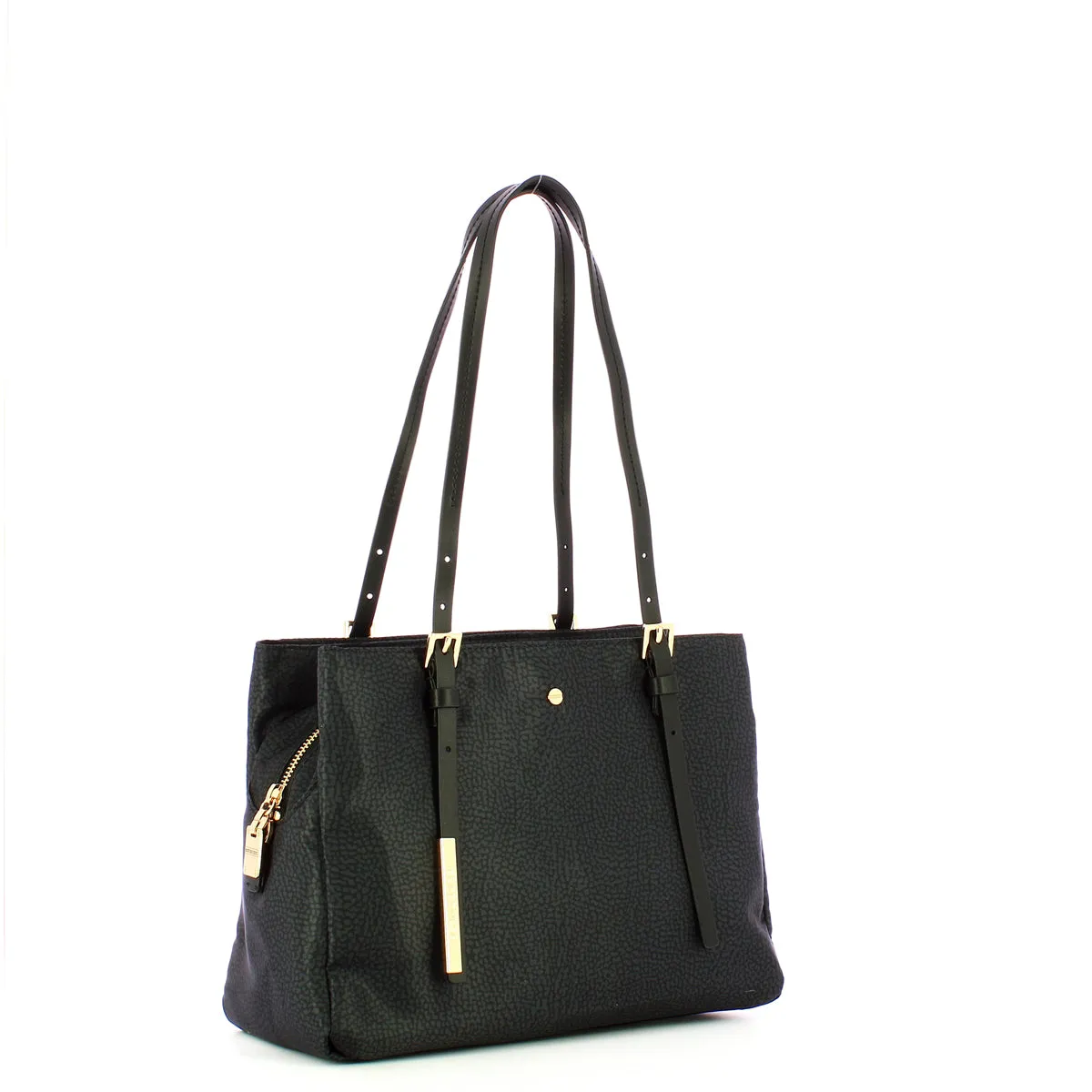 Borbonese - Medium Dark Black Tote - 933777AH1 - DARK/BLACK