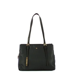Borbonese - Medium Dark Black Tote - 933777AH1 - DARK/BLACK