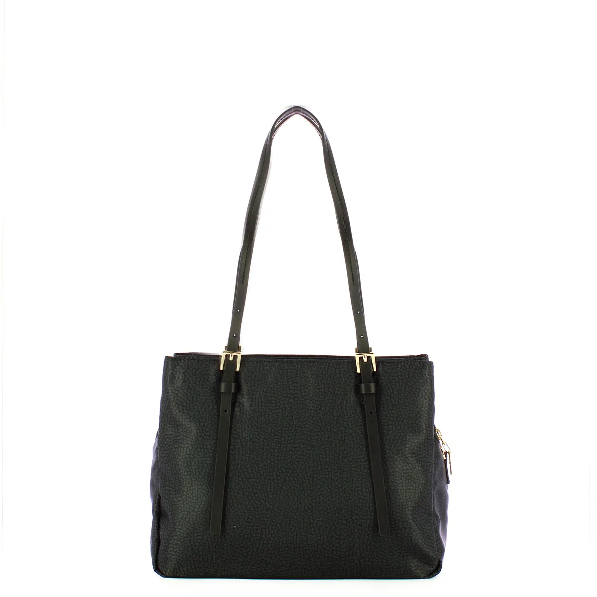 Borbonese - Medium Dark Black Tote - 933777AH1 - DARK/BLACK