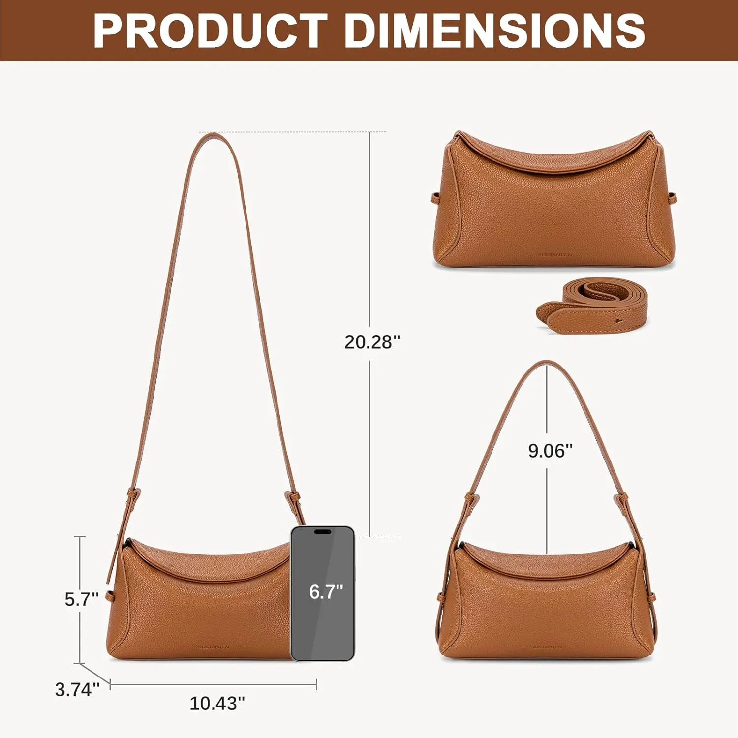BOSTANTEN Small Purses for Women Trendy Shoulder Bag Vegan Leather Designer Hobo Handbags