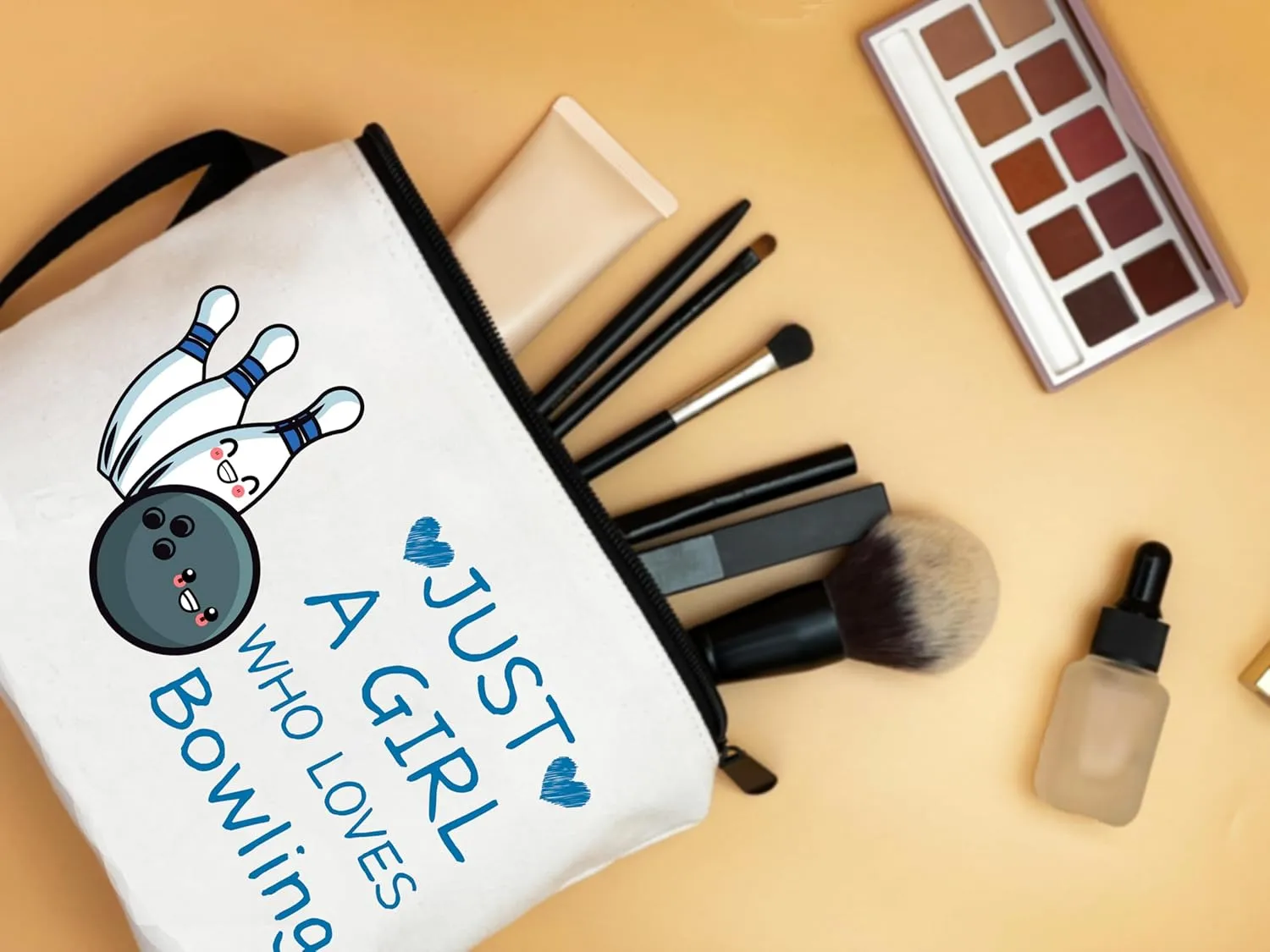 Bowling Accessories,Bowling Party Favors,Birthday Gift for Women,Bowling Cosmetic Makeup Bag,Woman Gifts for Birthday,Gifts for Teen Girls,Sister Birthday Gifts