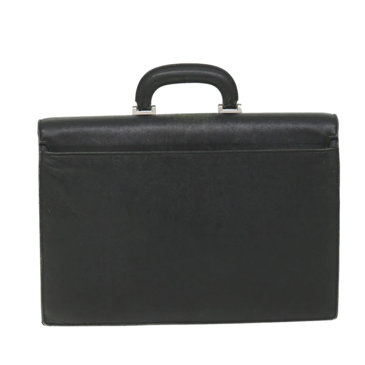 Burberry Briefcase Leather Black Auth 58915