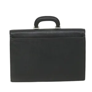 Burberry Briefcase Leather Black Auth 58915