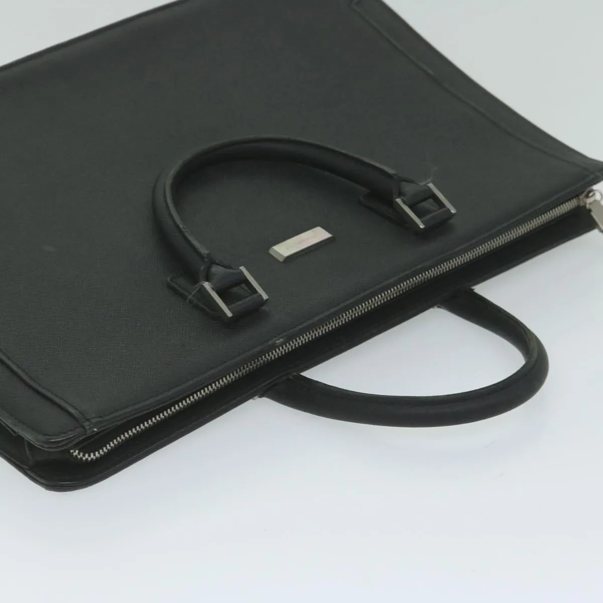 Burberry Briefcase Leather Black Auth ep2580