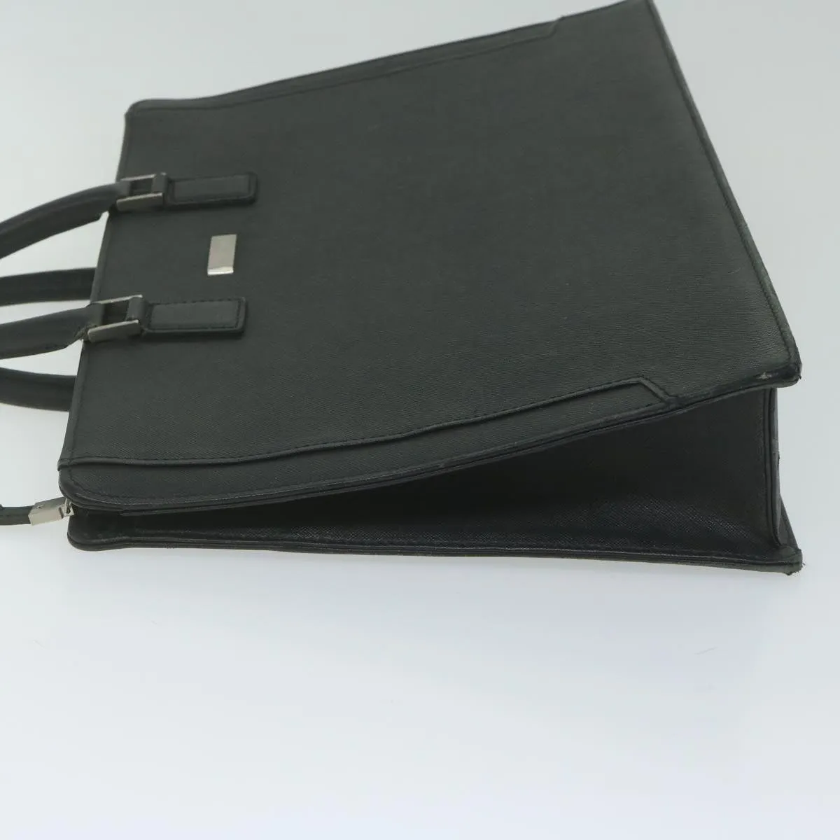 Burberry Briefcase Leather Black Auth ep2580