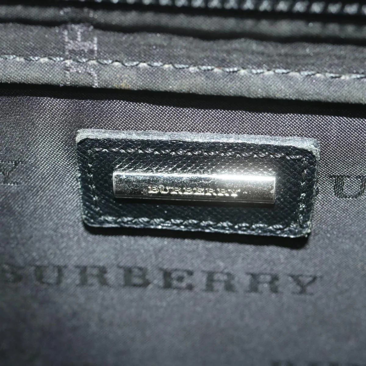 Burberry Briefcase Leather Black Auth ep2580