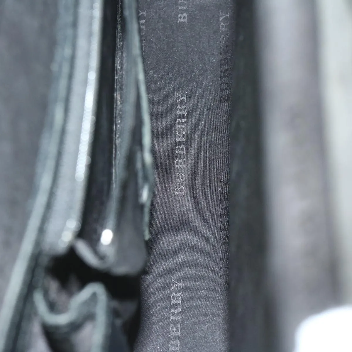 Burberry Briefcase Leather Black Auth ep2580