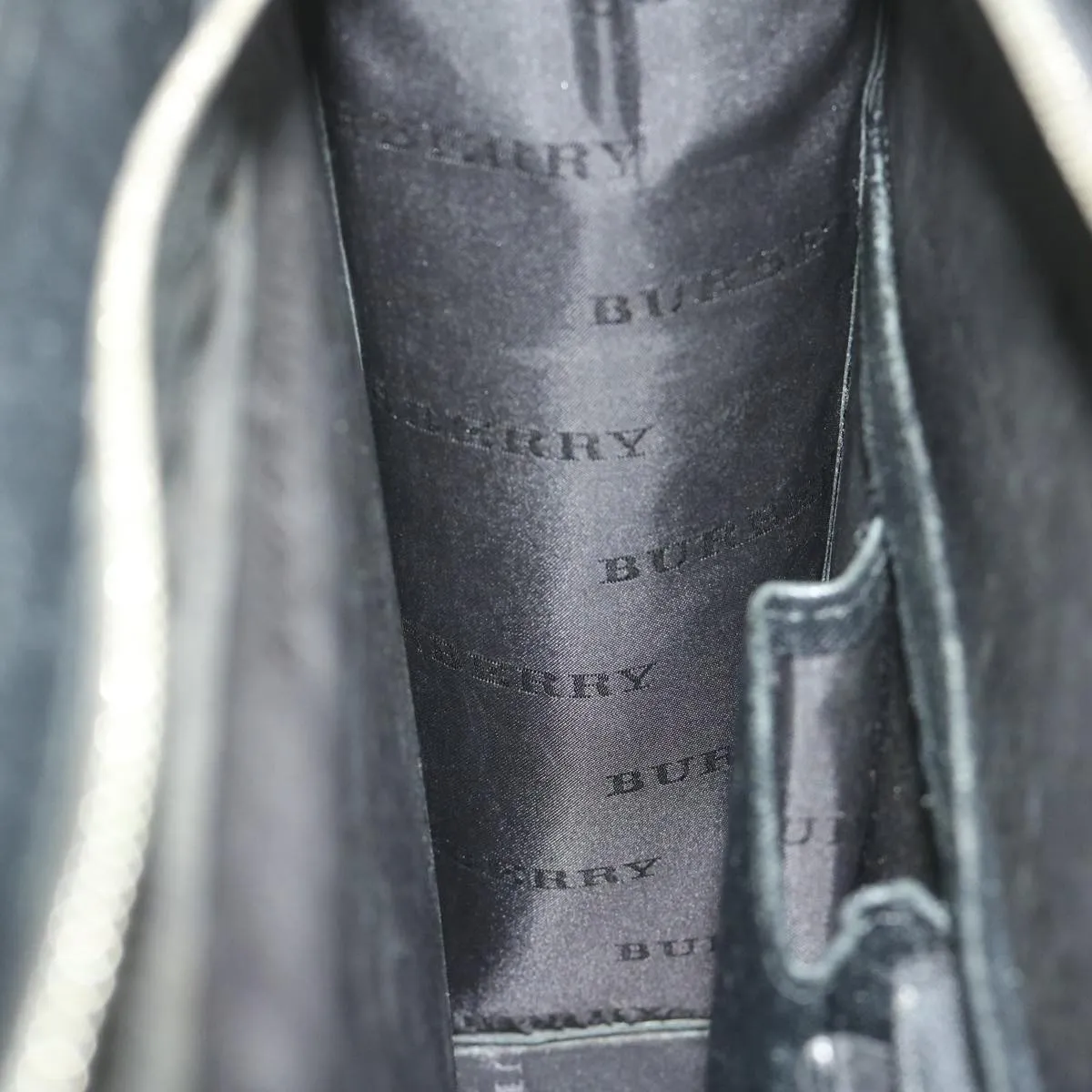 Burberry Briefcase Leather Black Auth ep2580