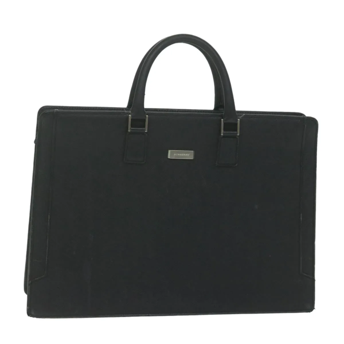 Burberry Briefcase Leather Black Auth ep2580