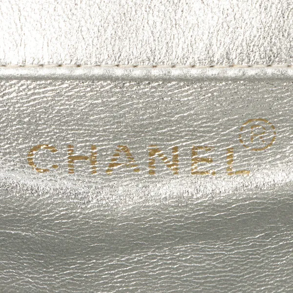 Chanel Around 1992 Made Double Turn-Lock Backpack Silver