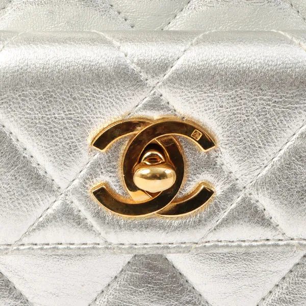Chanel Around 1992 Made Double Turn-Lock Backpack Silver