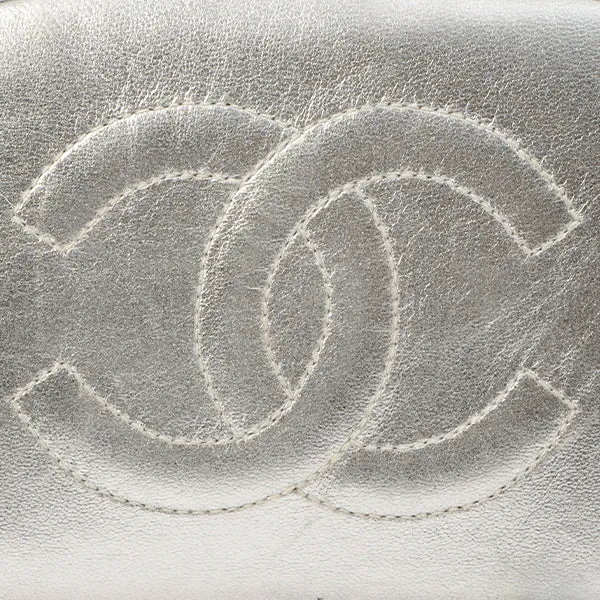 Chanel Around 1992 Made Double Turn-Lock Backpack Silver