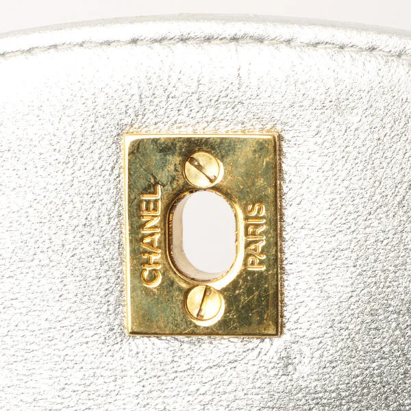 Chanel Around 1992 Made Double Turn-Lock Backpack Silver