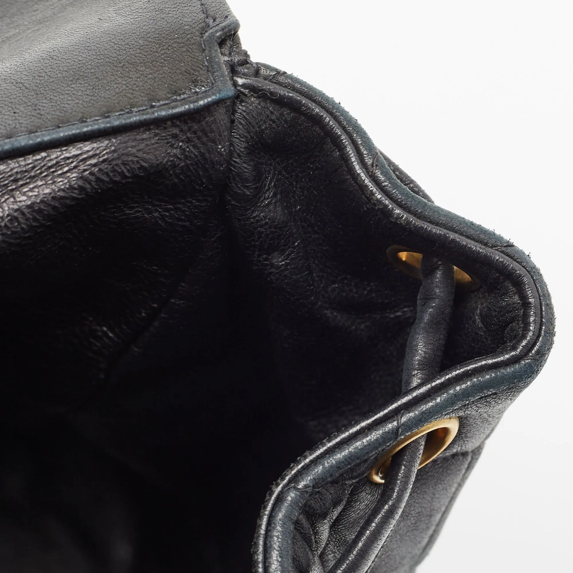 CHANEL Black Quilted Leather Vintage Duma Backpack