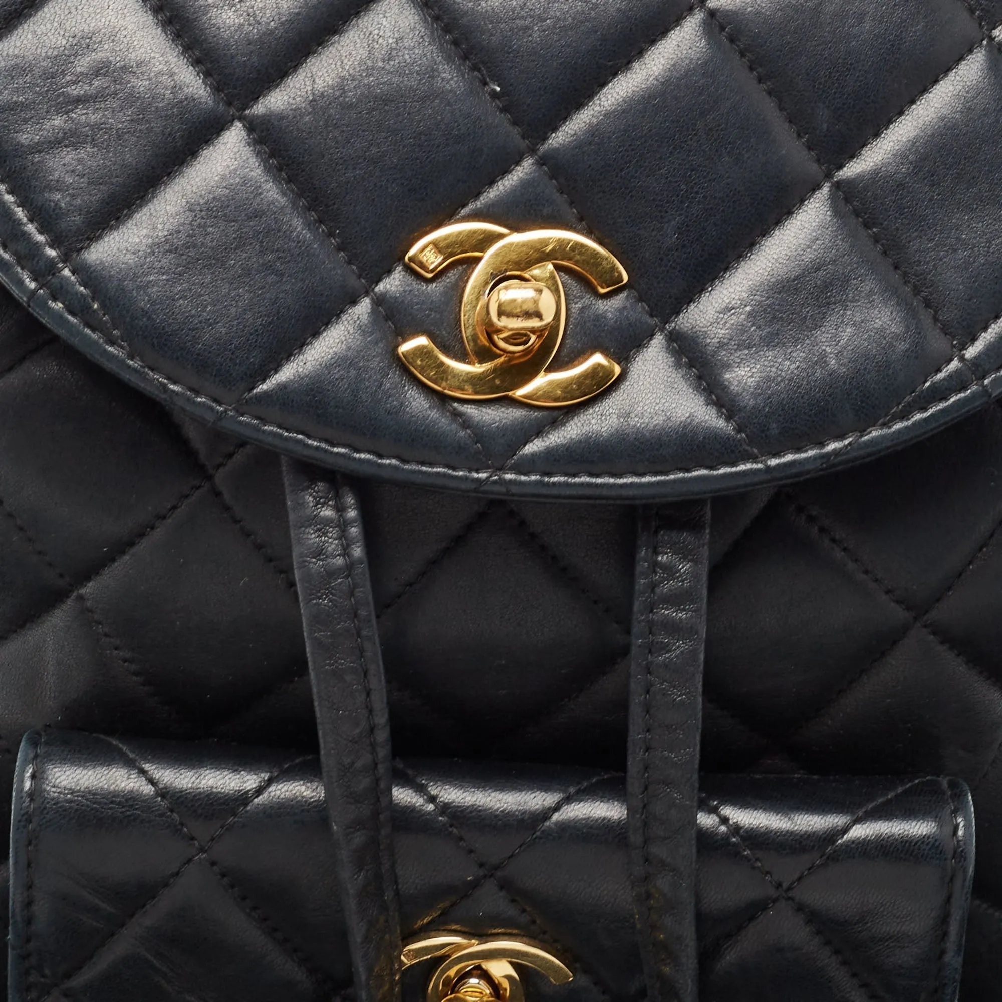 CHANEL Black Quilted Leather Vintage Duma Backpack