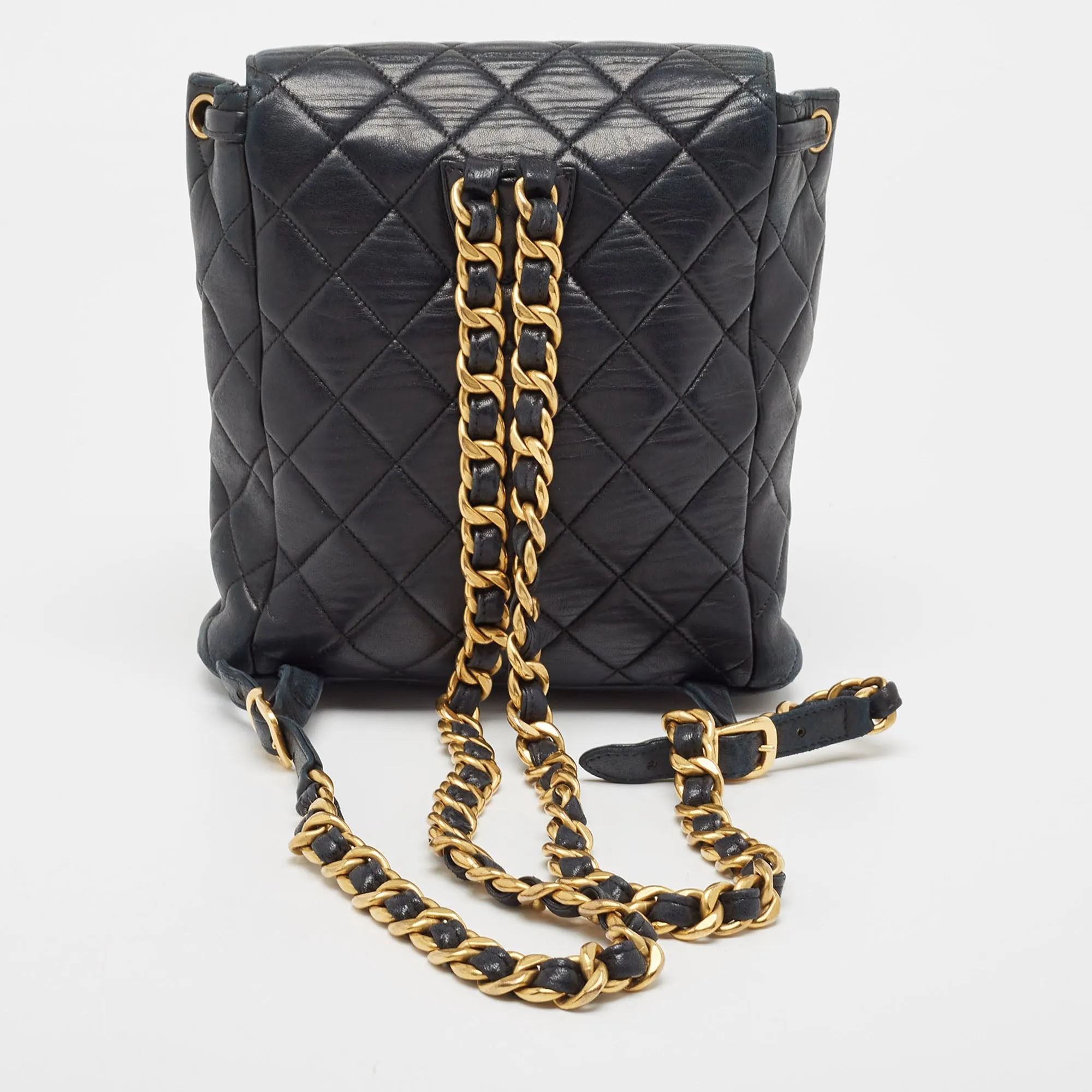 CHANEL Black Quilted Leather Vintage Duma Backpack