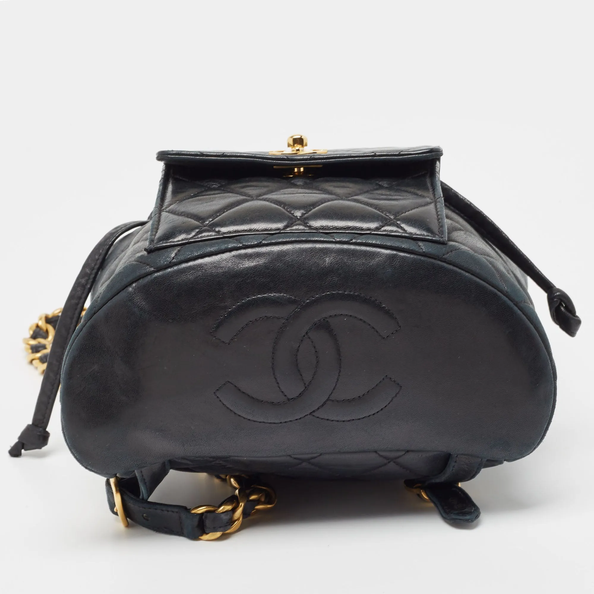 CHANEL Black Quilted Leather Vintage Duma Backpack