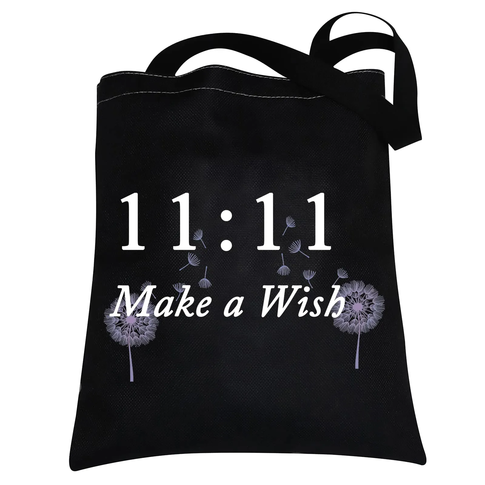 CMNIM 11 11 Make a Wish Gifts Makeup Bag Angel Gifts for Women Friendship Dandelion Gift 11 11 Angel Number Cosmetic Travel Bag (11 11 Make a Wish tote balck)