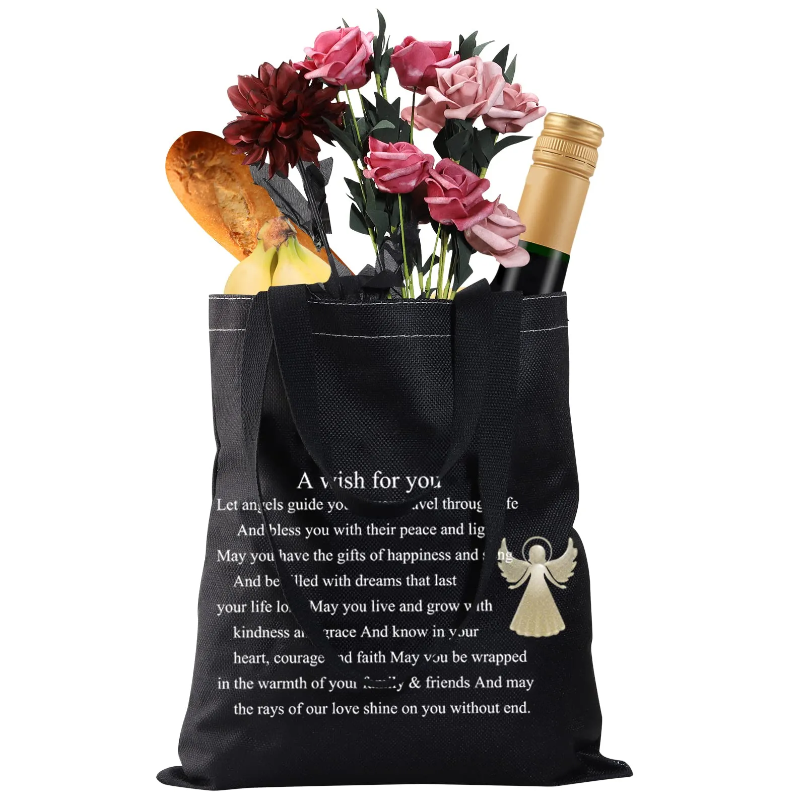 CMNIM 11 11 Make a Wish Gifts Makeup Bag Angel Gifts for Women Friendship Dandelion Gift 11 11 Angel Number Cosmetic Travel Bag (11 11 Make a Wish tote balck)
