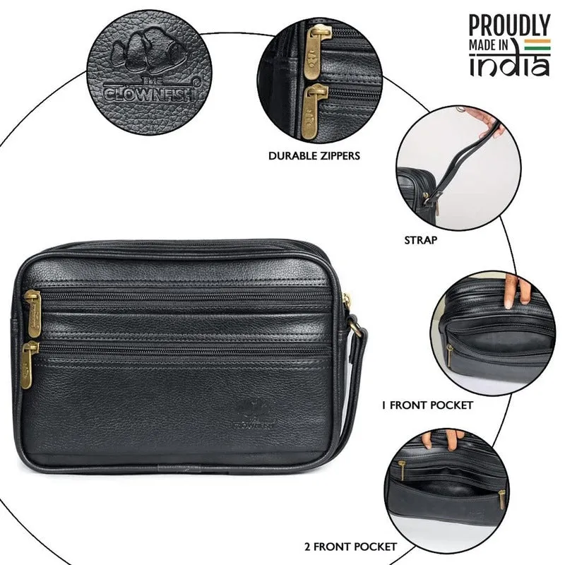 Combo: Travel Pouch Cash Money Pouch & Crocodile Faux Leather Duffle Bag | 34 LTR | Black & Dark Brown