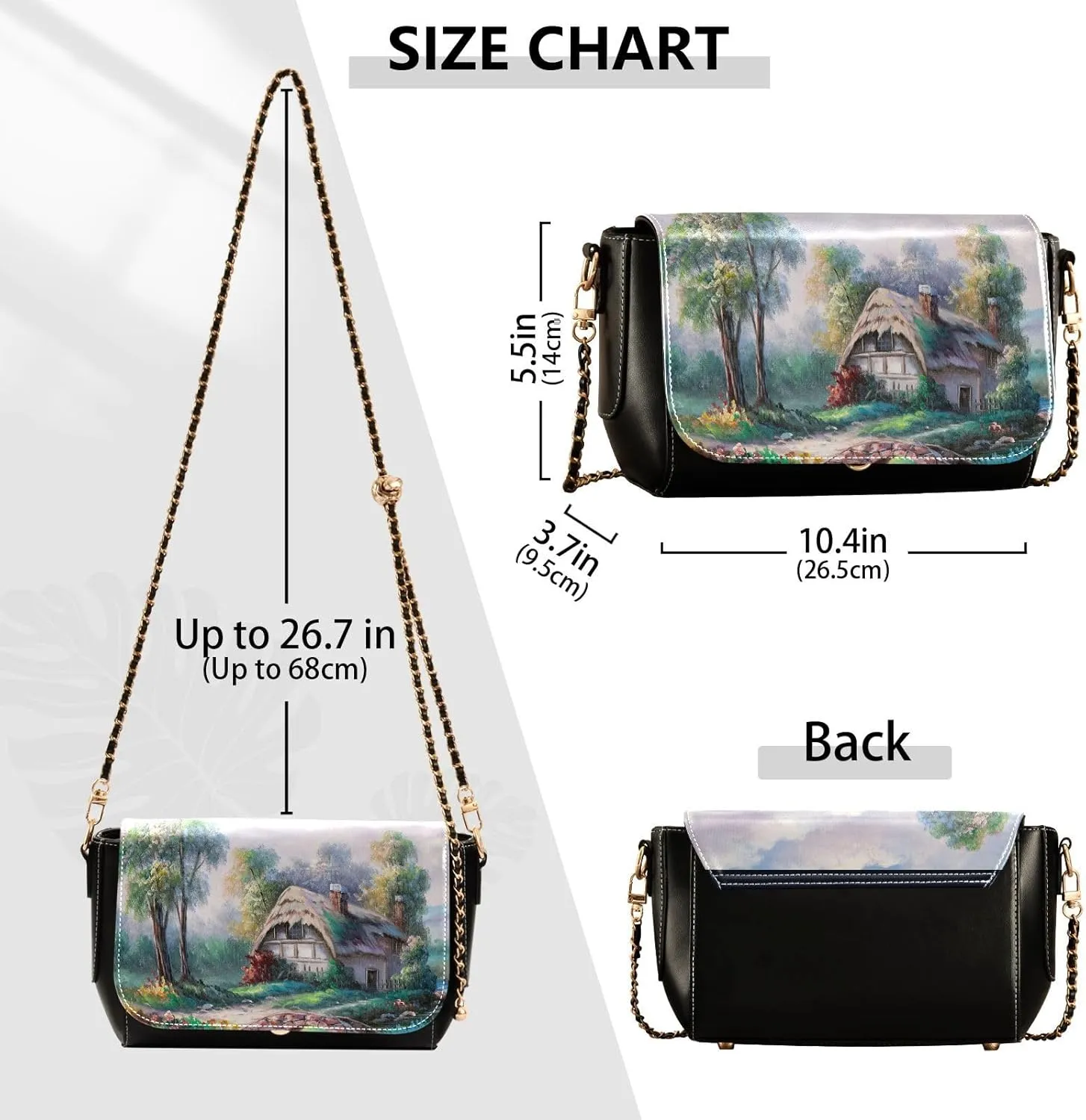 Crossbody Bags for Women Trendy Women's Black Shoulder Bag Small PU Leather Flap Cross Body Bag Handbags