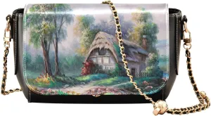 Crossbody Bags for Women Trendy Women's Black Shoulder Bag Small PU Leather Flap Cross Body Bag Handbags
