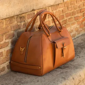 Custom Travel Sport Duffle Bag Leather Brown 2807