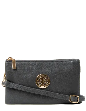 Dark Grey Clutch Bag | Toni