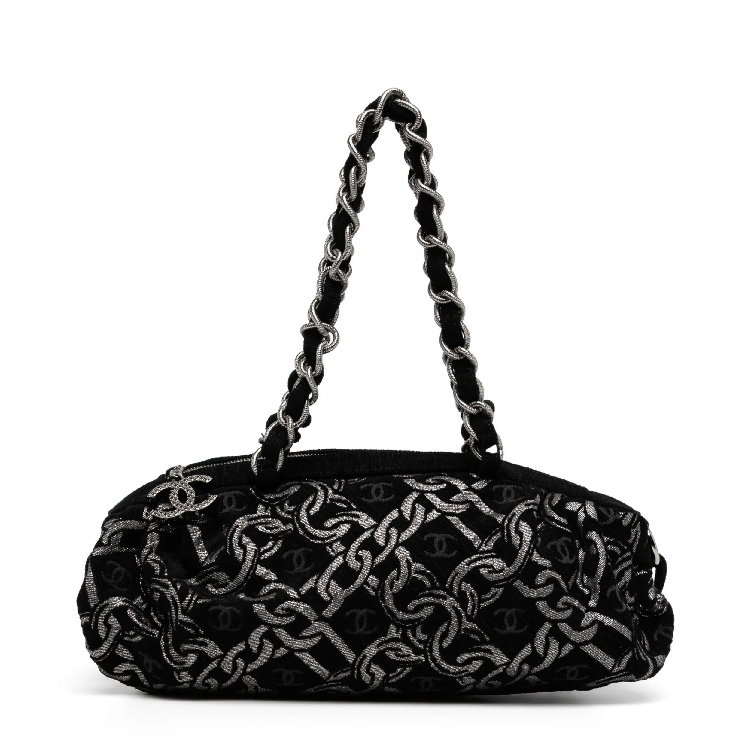 Denim Chain Bowler Bag