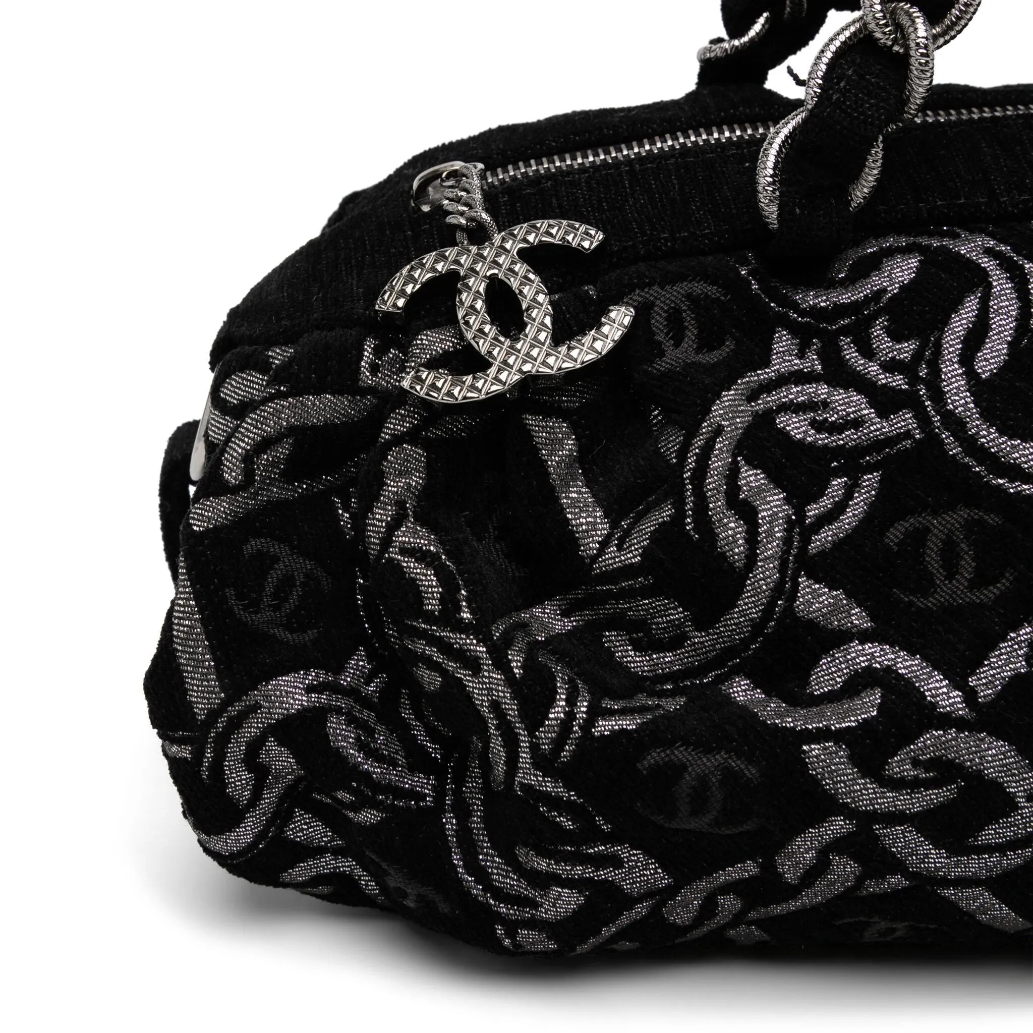 Denim Chain Bowler Bag