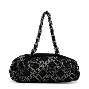Denim Chain Bowler Bag