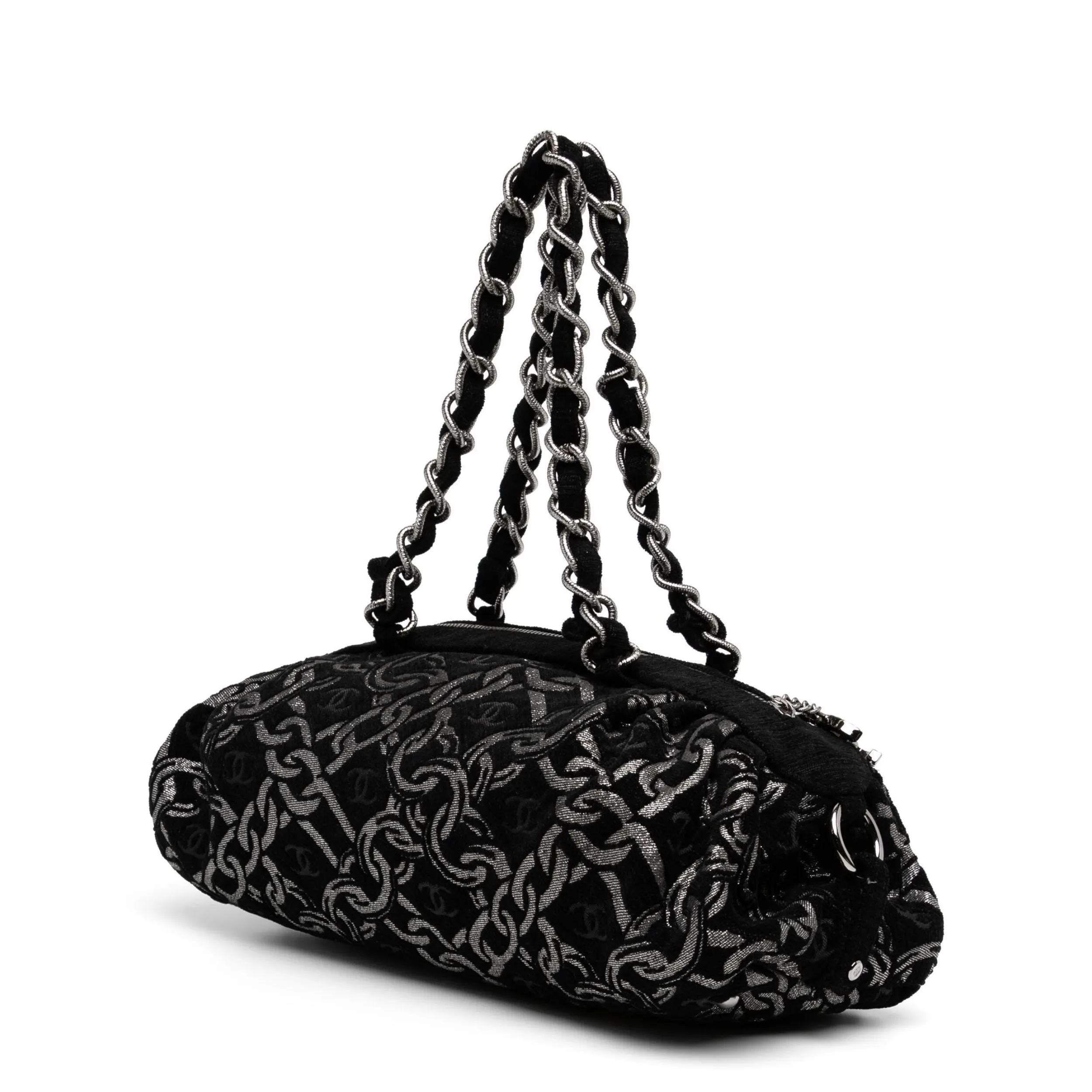 Denim Chain Bowler Bag