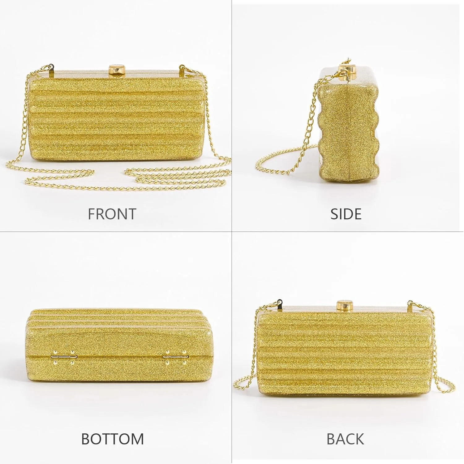 Designer Handbags Clutch Purse, Mini Acrylic Shoulder Clubbing Outfits For Women Evening Clutch Pearl Phone Bag